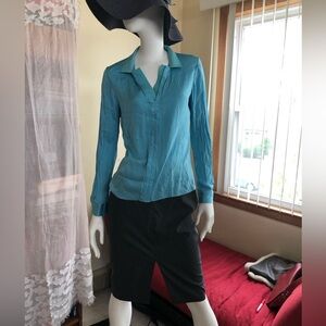 Banana Republic Front and Back Slit Gray Pencil Skirt - Business